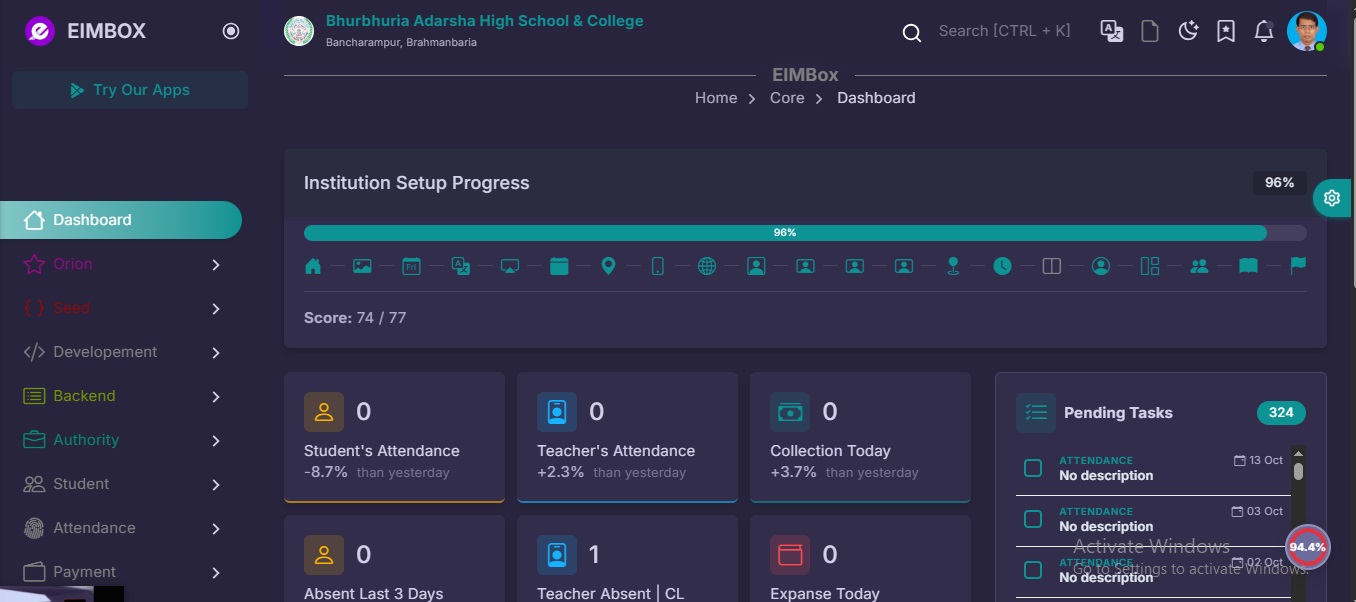 EIMBox Modern Web Dashboard